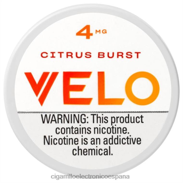 Cigarrillo Electrónico Sin Nicotina - explosión de cítricos 6VL0635 VELO bolsa de nicotina 4 mg