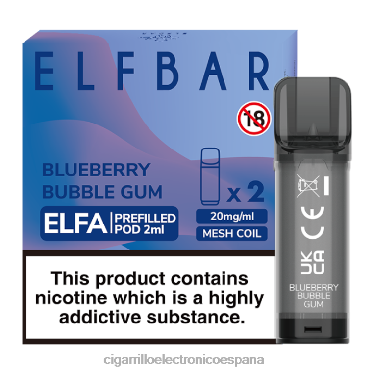 Cigarrillo Electrónico Estanco - chicle de arándanos 6VL06333 ELFBAR Elfa cápsula precargada - 2 ml - 20 mg (paquete de 2)