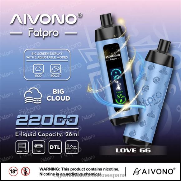 Cigarrillo Electronico España - Aivono Fatpro 22000 amor 66 NLH246