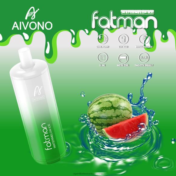 Cigarrillo Electrónico Marcas - Aivono FATMAN 6800 hielo de sandia NLH2428