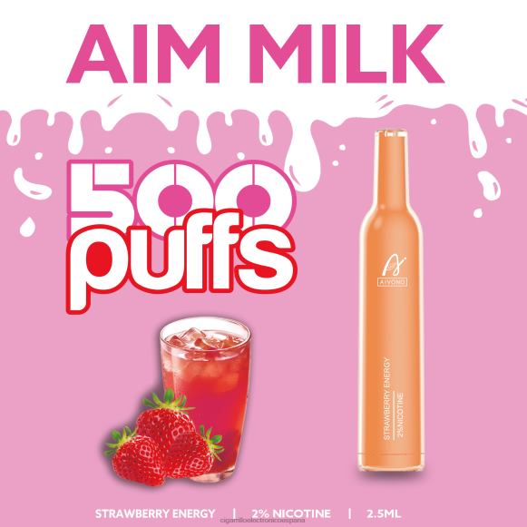 Cigarrillo Electrónico Blu - Aivono AIM MILK 500 energía fresa NLH24266