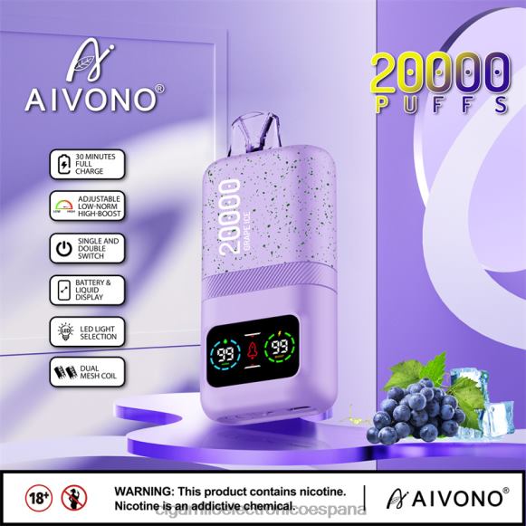 Cigarrillo Electrónico Blu - Aivono AIM magic 20000 hielo de uva NLH2486