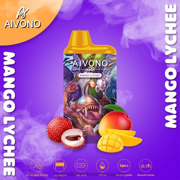 Cigarrillo Electrónico Blu - Aivono AIM MAGIC cigarrillo de caja de 5800 bocas lichi de mango NLH2498