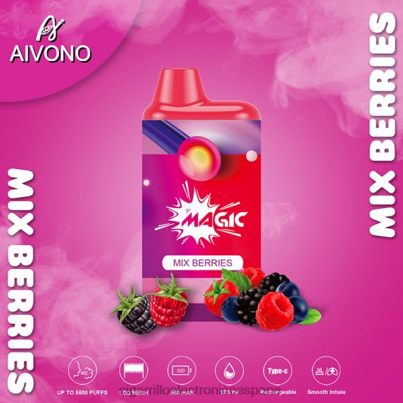 Cigarrillo Electrónico Marcas - Aivono AIM MAGIC cigarrillo de caja de 5800 bocas mezclar bayas NLH24100