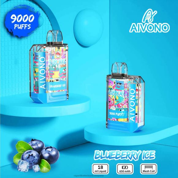 Cigarrillo Electrónico Blu - Aivono AIM XXL 9000 pegatina boca transparente hielo de arándanos NLH2450