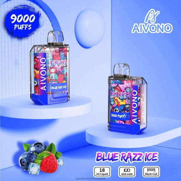 Cigarrillo Electronico España - Aivono AIM XXL 9000 pegatina boca transparente hielo azul NLH2454
