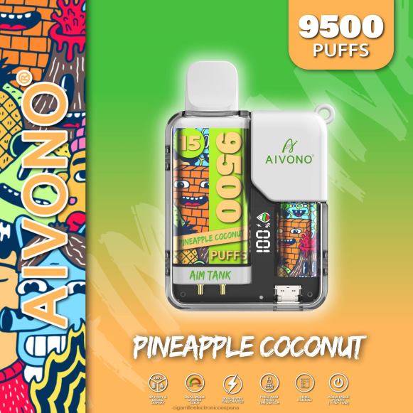 Cigarrillo Electrónico Marcas - Aivono AIM TANK 9500 coco piña NLH2440