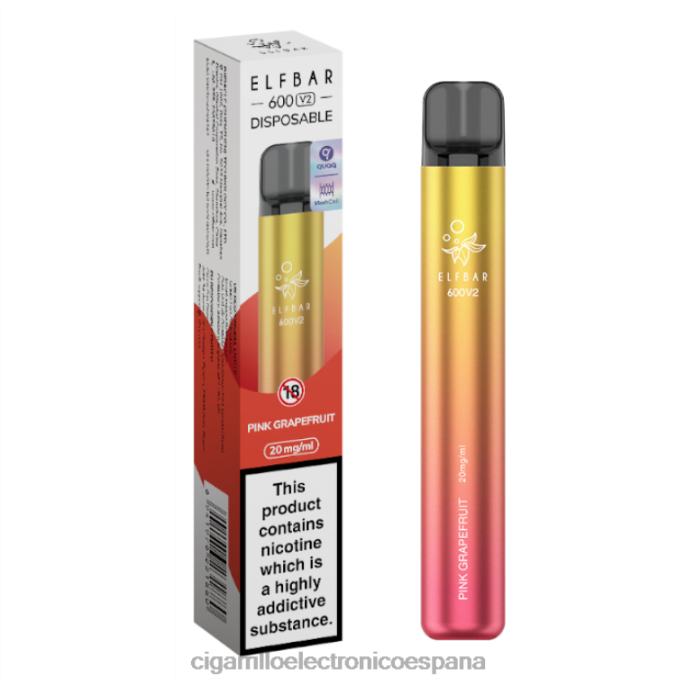 Cigarrillo Electrónico Recargable - Toronja rosa 6VL06291 ELFBAR 600V2 20 mg