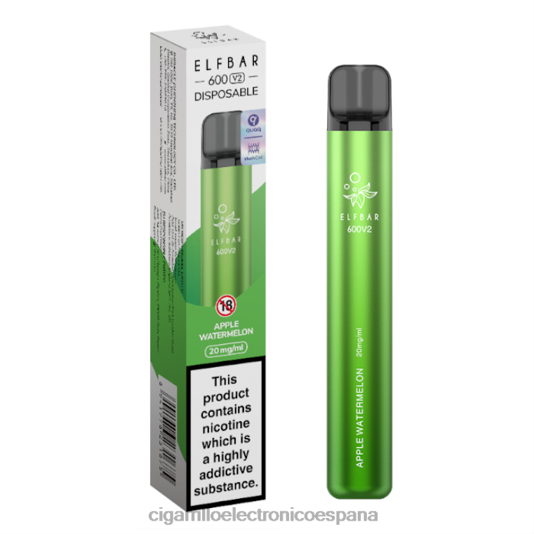 Cigarrillo Electrónico Recargable - sandia manzana 6VL06271 ELFBAR 600V2 20 mg