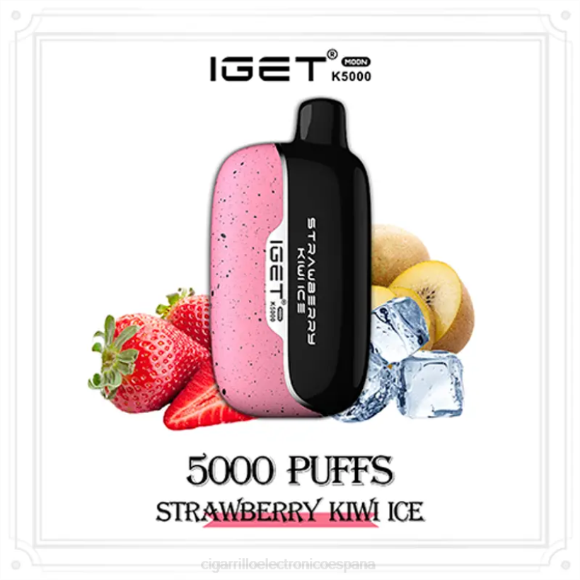 Cigarrillo Electrónico Sin Nicotina - IGET Moon k5000 hielo de fresa y kiwi PP4F18