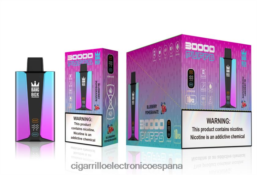 Cigarrillo Electrónico Blu - Bang Box Pantalla inteligente de 30000 inhalaciones pomgerante de arándanos 88FHHZ80