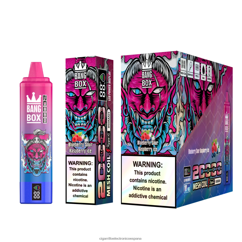 Cigarrillo Electrónico Marcas - Bang Box 20000 arándano frambuesa agria hielo 88FHHZ55
