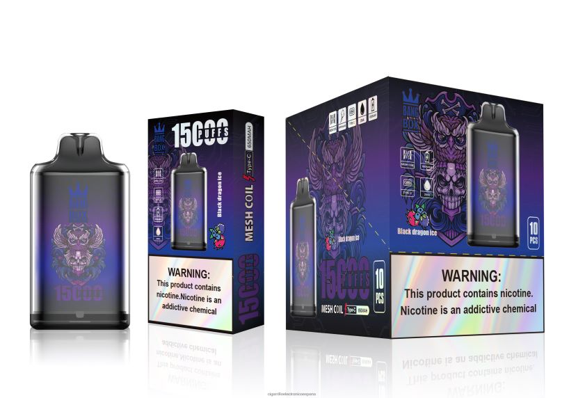Cigarrillo Electronico Venta Mayoreo - Bang Box s1-15000 bocanadas hielo del dragón negro 88FHHZ110
