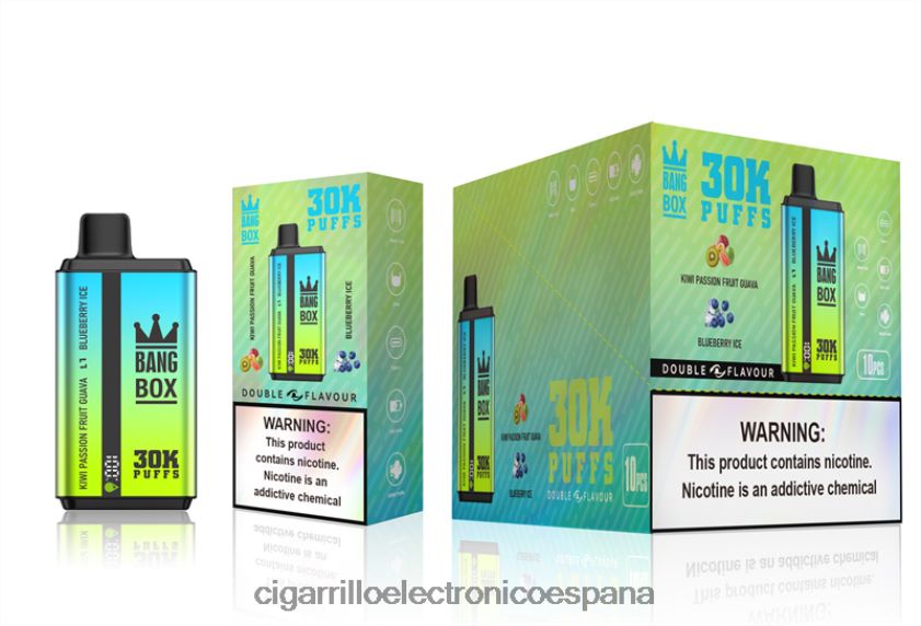 Distribuidor Vapeo Al Por Mayor - Bang Box 30000 inhalaciones de dos sabores. kiwi, maracuyá, guayaba y helado de arándanos 88FHHZ65