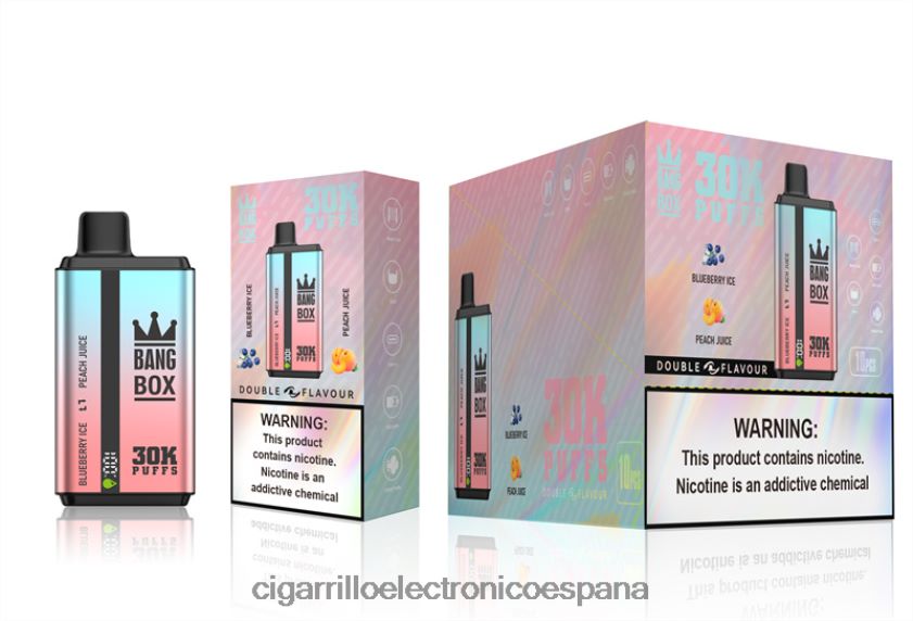 Venta Al Por Mayor De Cigarrillo Electronico - Bang Box 30000 inhalaciones de dos sabores. hielo de arándanos y jugo de durazno 88FHHZ63