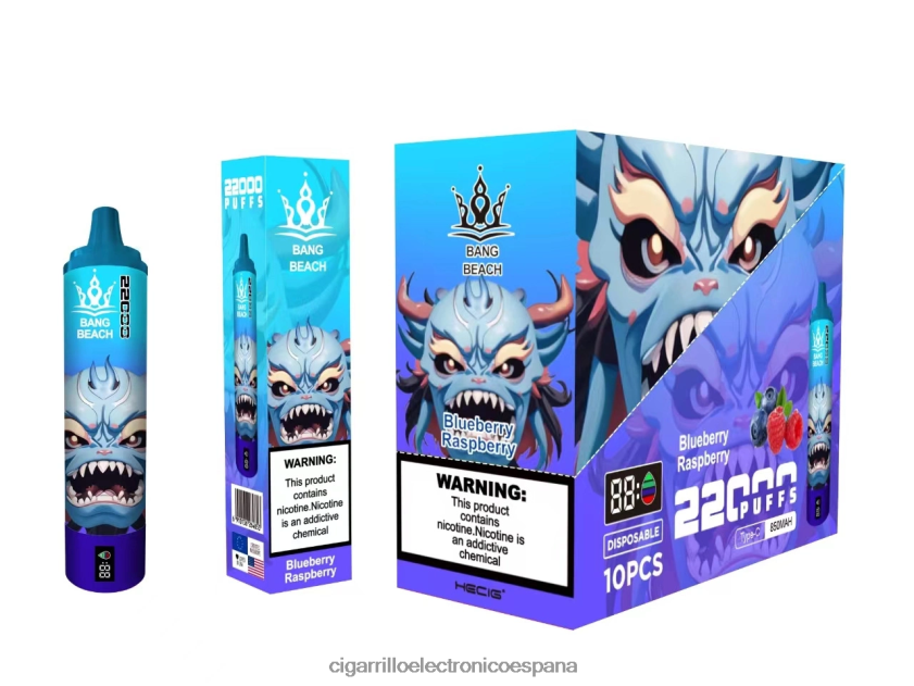 Cigarrillo Electrónico Blu - Bang Beach Pantalla inteligente de 22000 inhalaciones. frambuesa arándano 88FHHZ14