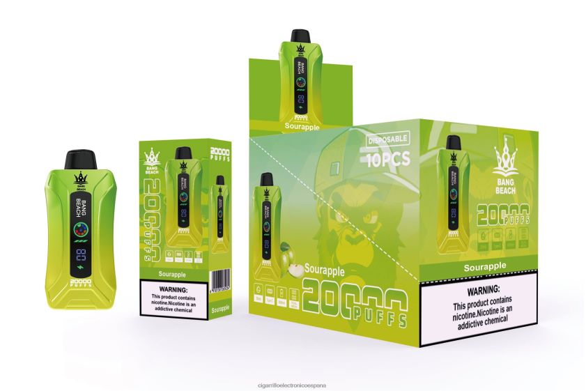 Cigarrillo Electrónico Estanco - Bang Beach vape elegante de la pantalla de 20000 soplos manzana agria 88FHHZ1