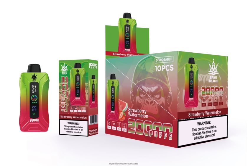 Cigarrillo Electrónico Precio - Bang Beach vape elegante de la pantalla de 20000 soplos sandia fresa 88FHHZ3