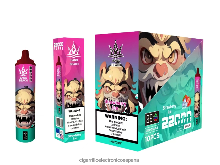 Cigarrillo Electronico Venta Mayoreo - Bang Beach Pantalla inteligente de 22000 inhalaciones. hielo de fresa 88FHHZ20