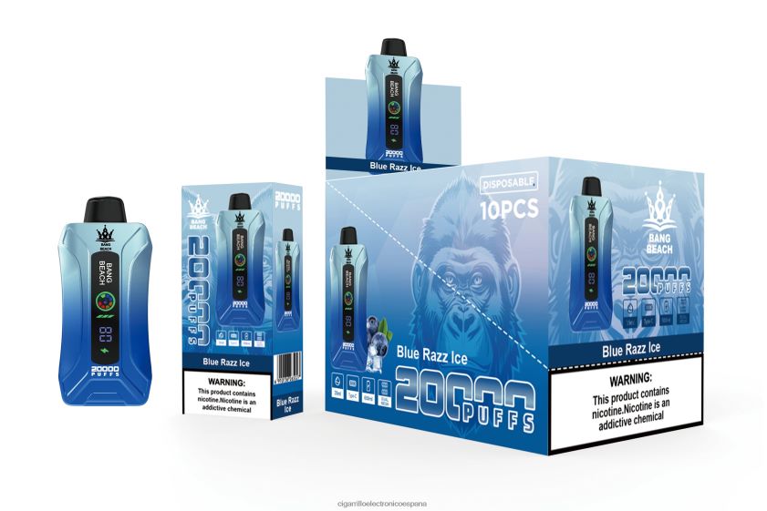Distribuidor Vapeo Al Por Mayor - Bang Beach vape elegante de la pantalla de 20000 soplos hielo azul 88FHHZ11