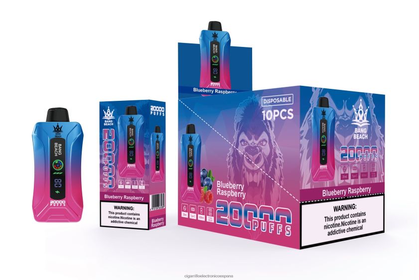 Tienda De Vapeo Al Po - Bang Beach vape elegante de la pantalla de 20000 soplos frambuesa arándano 88FHHZ12