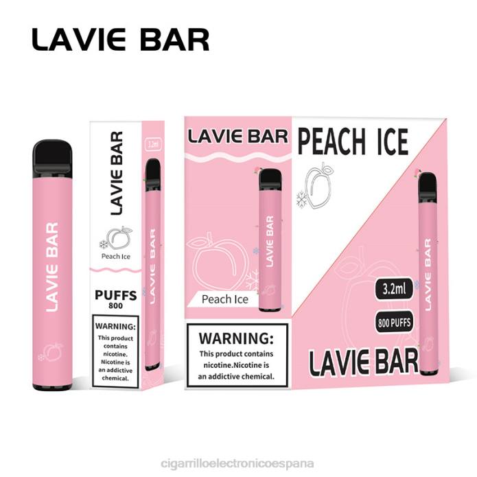 Cigarrillo Electrónico Blu - hielo de durazno LAVIE BAR 800 bocanadas ZRR0314