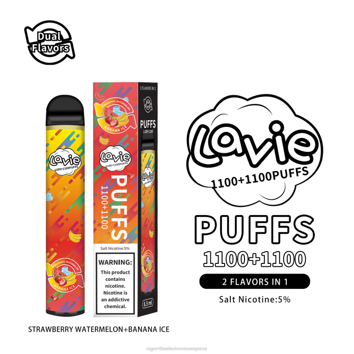 Cigarrillo Electronico España Comprar - helado de fresa, sandía/plátano LAVIE BAR Switch 2200 bocanadas ZRR0295