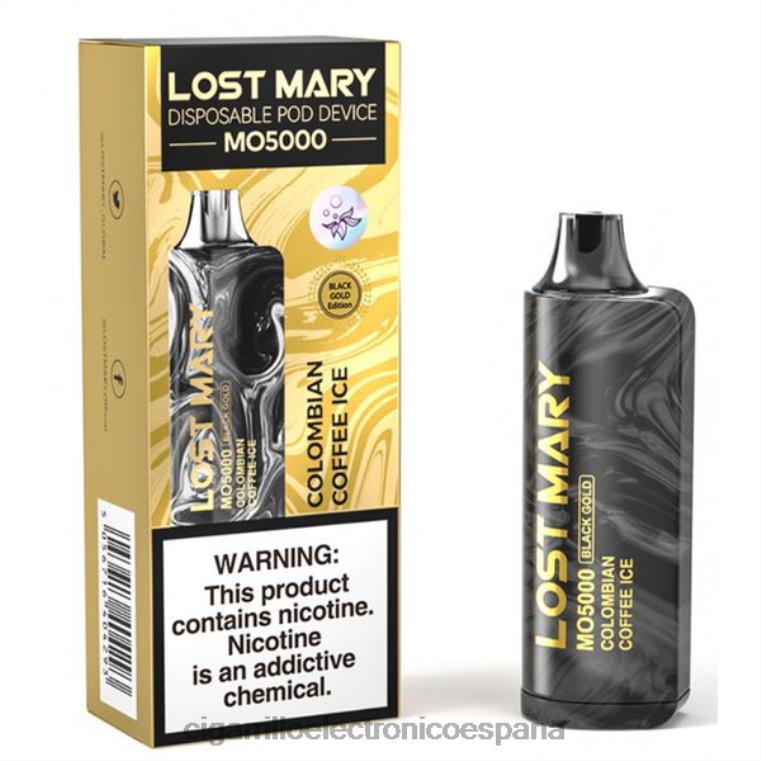 Cigarrillo Electrónico Blu - helado de café colombiano 6VL06344 LOST MARY MO5000 oro negro 10ml