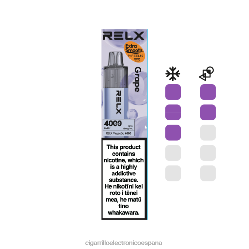 Cigarrillo Electronico España - uva RELX MagicGo 4000 vaporizadores desechables 00D6B6
