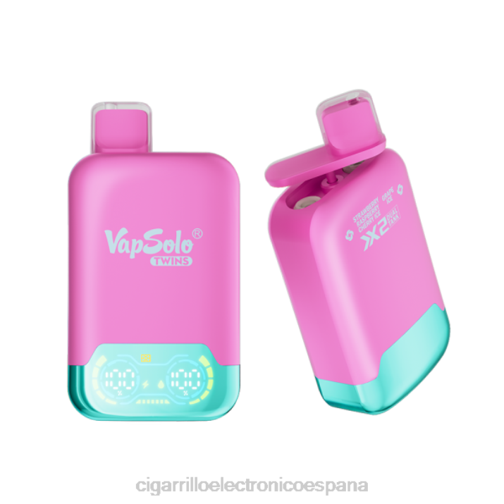 Cigarrillo Electrónico Recargable - Vapsolo TWINS vaporizador desechable helado de fresa, frambuesa, cereza y hielo de uva DX88127