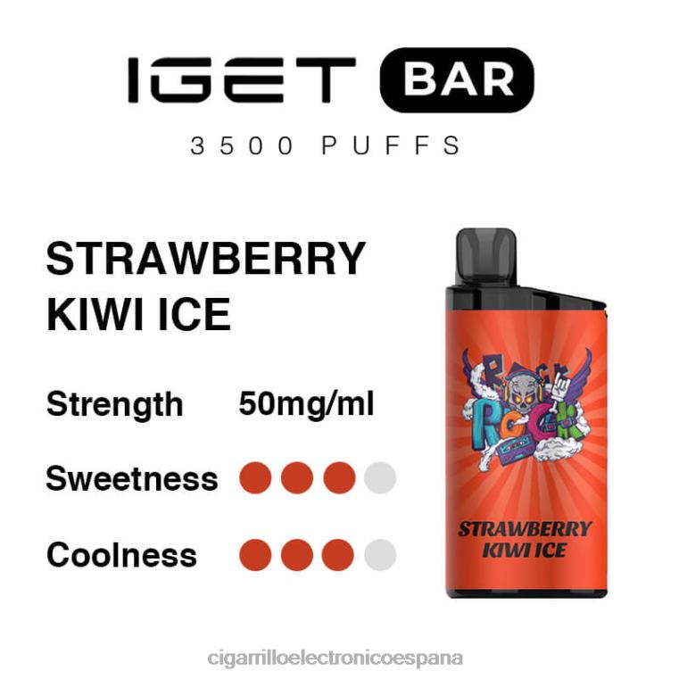 Cigarrillo Electronico España - hielo de fresa y kiwi 6VL0690 IGET BAR 3500 5% nicotina